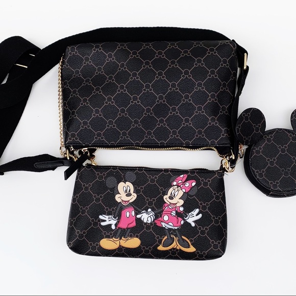 Disney Mickey & Minnie Mouse 3 Piece Crossbody - Picture 2 of 9